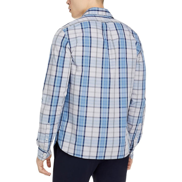 Translation missing: en.The Mens Store Casual Stretch Slim Fit Plaid Button-Down Shirt Blue Multi-Medium
