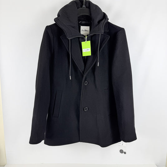 Translation missing: en.Sam Edelman Men's Hooded Wool Blend Coat With Bib - Black-Size XL