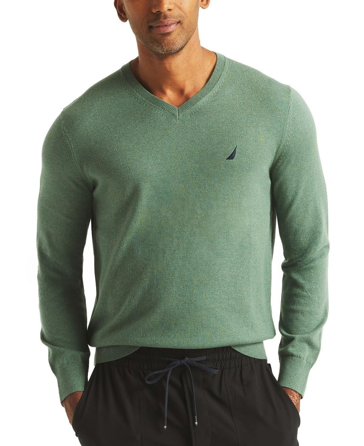 Translation missing: en.Nautica Navtech V-Neck Sweater Size 2XL Artic Heather Green Classic Fit Stretch