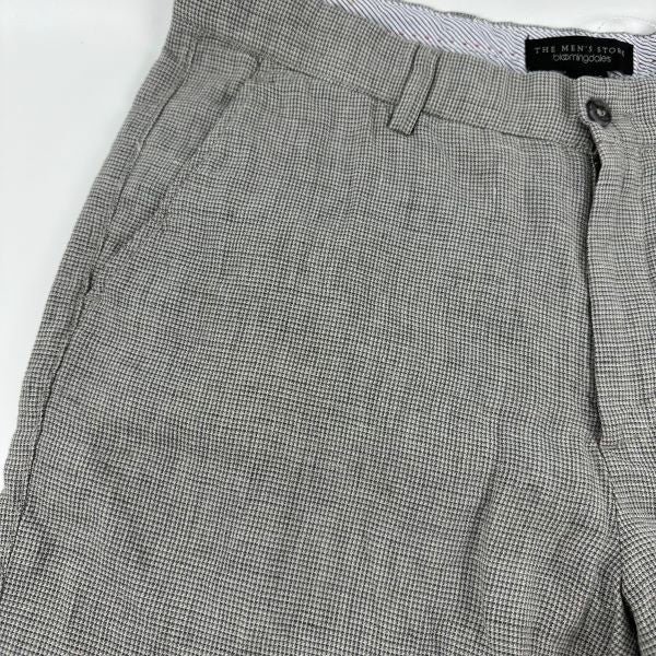 Translation missing: en.The Men's Store at Major Dept Store Linen Micro-Houndstooth Sport Shorts Grey-36