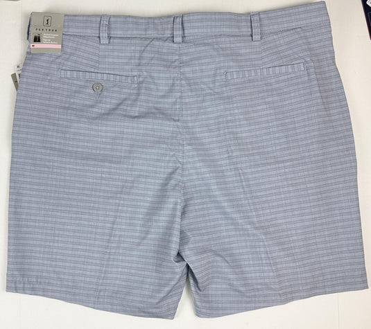 Translation missing: en.PGA TOUR Mens Regular fit Golf Shorts 40 Tradewinds Blue Grey Plaid 8in Inseam
