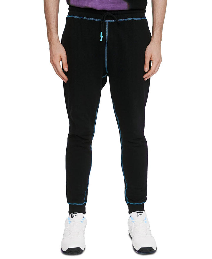 Translation missing: en.Eleven Paris Men's Regular-Fit Exposed Seam Fleece Joggers Black W/dresden-Med