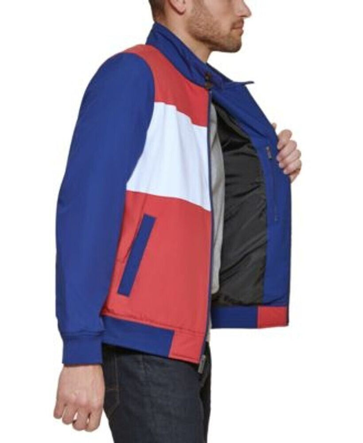 Translation missing: en.Club Room Men's Regular-Fit Color Block Bomber Jacket Red/White/Blue-Medium