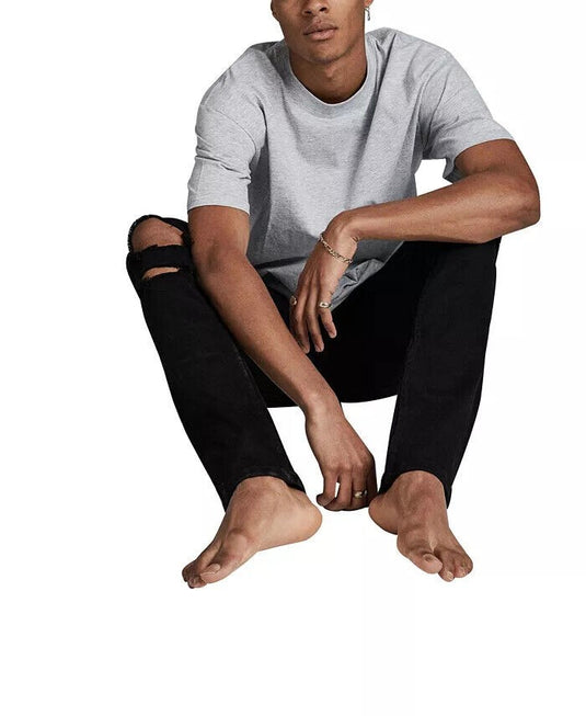 Translation missing: en.Cotton On Men - Super Skinny Regular Rise Jeans - Jet black blow out-Size 30/31