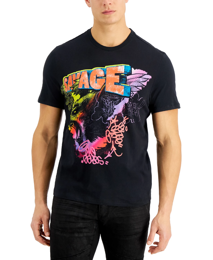 Translation missing: en.INC International Concepts Men's Lanta T-Shirt in Deep Black-Size Medium
