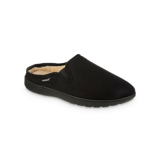 Translation missing: en.Isotoner Men's Microsuede Hoodback Slipper - Black-Size 11-12