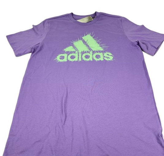Translation missing: en.adidas Men's Short-Sleeve Logo-Graphic T-Shirt Violet/Mint Green-Small