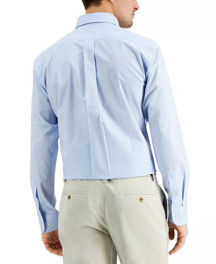 Translation missing: en.Club Room Mens Regular Fit Mini Gingham Dress Shirt in Lt Blue-16.5 36/37