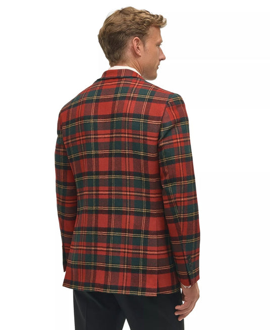 Translation missing: en.B by Brooks Brothers Men's Classic-Fit Wool-Blend Plaid Sport Coat Red Multi-48R
