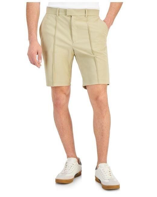 Translation missing: en.Alfani Men's Alfatech Regular-Fit Pintucked 10" Suit Shorts Twill Beige-38W