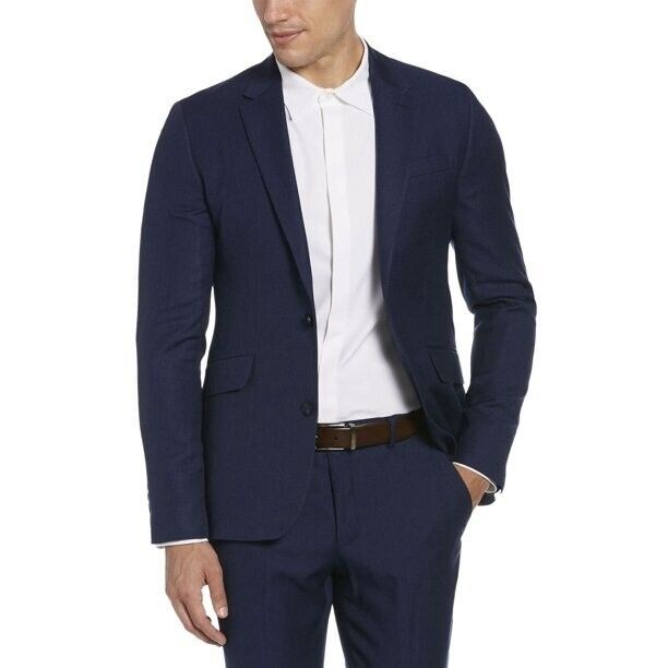 Translation missing: en.AX Armani Exchange Men's Modern-Fit Wool Pindot Blazer in Midnight Blue-38S
