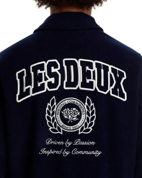Translation missing: en.Les Deux University Varsity Jacket Dk Navy Ivory Size XL Wool Blend Men Reg Fit