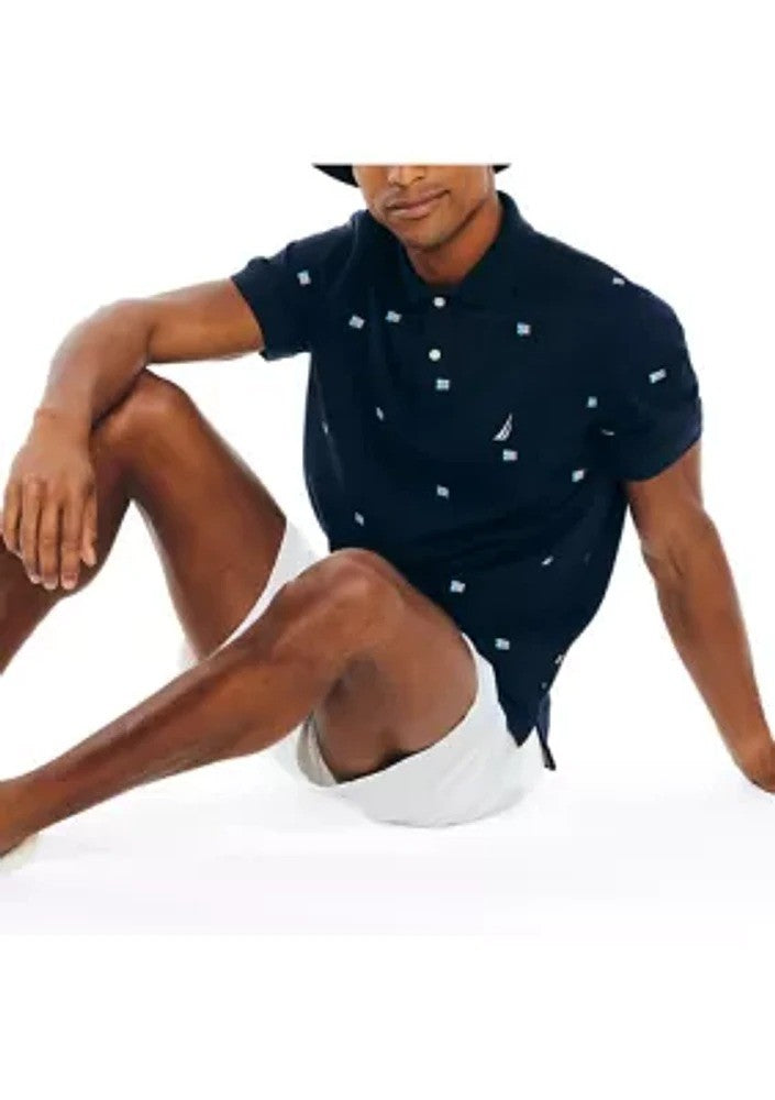 Translation missing: en.Nautica Men's Classic-Fit Icon-Print Performance Deck Polo Shirt Navy Seas-Small