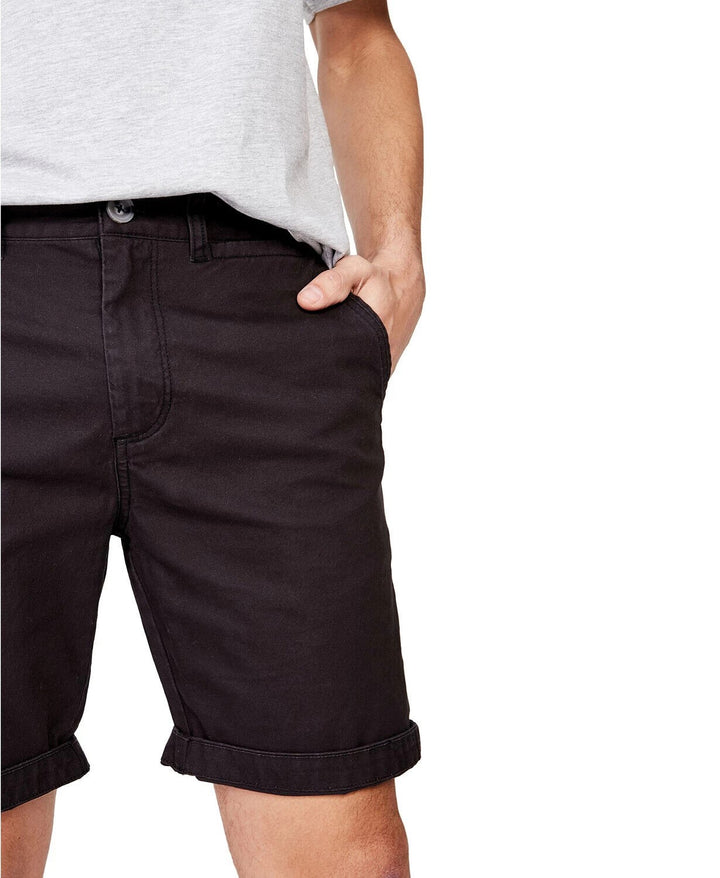 Translation missing: en.Cotton On Men - Washed Chino Short in Pigment Black-Size 28