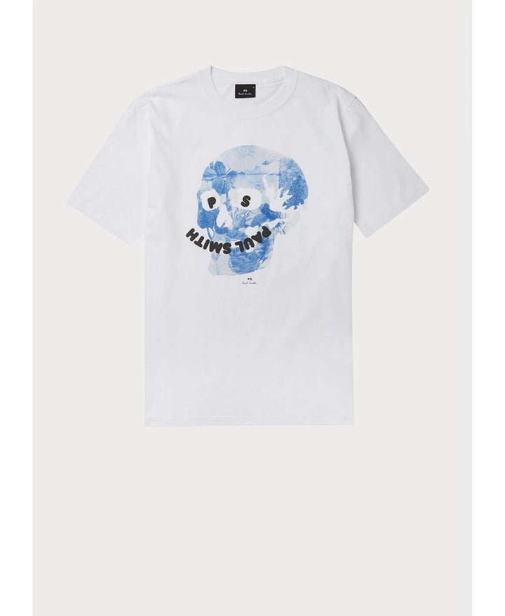 Translation missing: en.PS Paul Smith Men's Regular Fit Skeleton Skull T-Shirt in White-Size Large