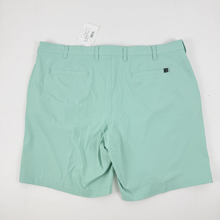 Translation missing: en.Pga Tour Men's Flat-Front 4-Way Stretch 9" Shorts - Cockatoo Heather Green-42W