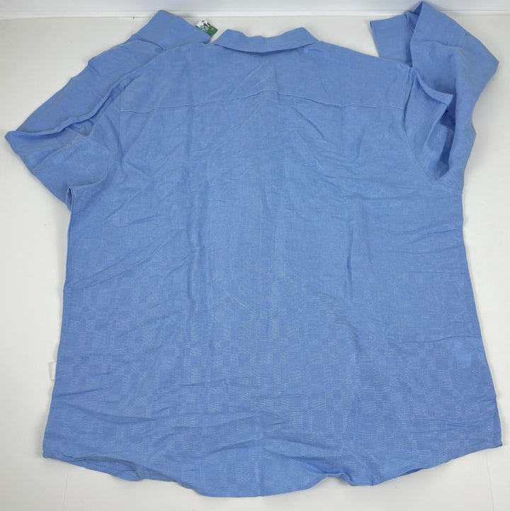 Translation missing: en.Cubavera Men's Long Sleeve Button Front Linen Blend Dobby Shirt Placid Blue-XL