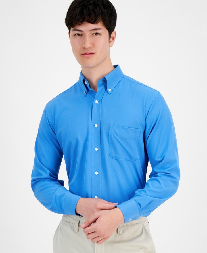 Translation missing: en.Club Room Traveler Dress Shirt Men's 17 32/33 Regatta Blue Regular Fit Stretch