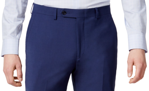 Translation missing: en.bar III Men's Skinny Fit Stretch Wrinkle-Resistant Wool Suit Pants in Blue-38x34