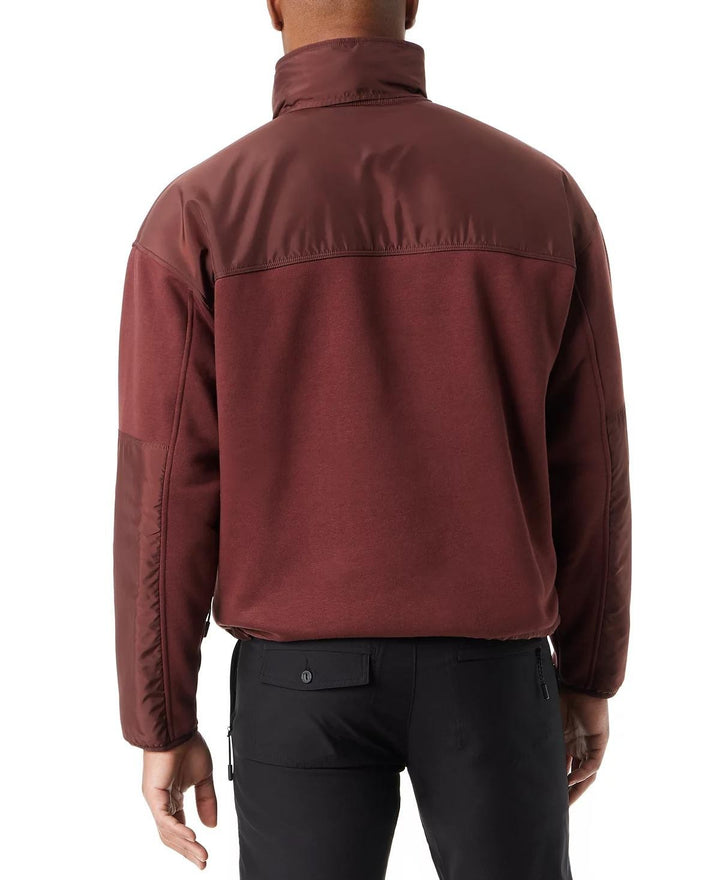 Translation missing: en.Bass Outdoor Men's Reg-Fit Convertible Hood 1/4-Zip Sweatshirt Rum Raisin-XL New