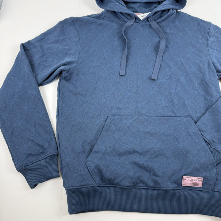 Translation missing: en.Scotch And Soda Geo Print Cotton Blend Hoodie Teal Blue-Size Small