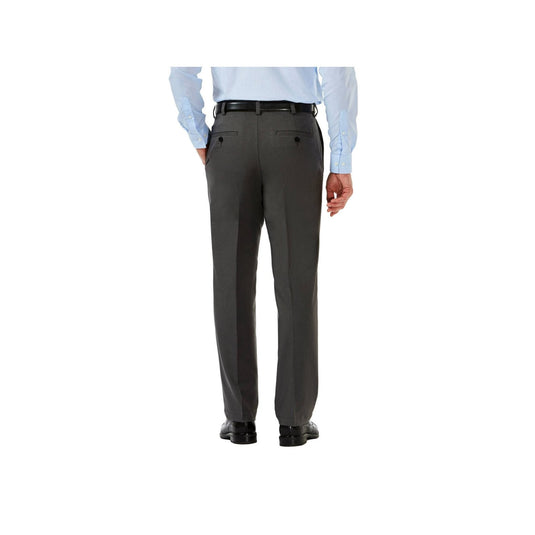 Translation missing: en.Haggar Mens Cool 18 Pro Reg-Fit 4-Way Stretch Moisture-Wick Pants Charcoal-36/32