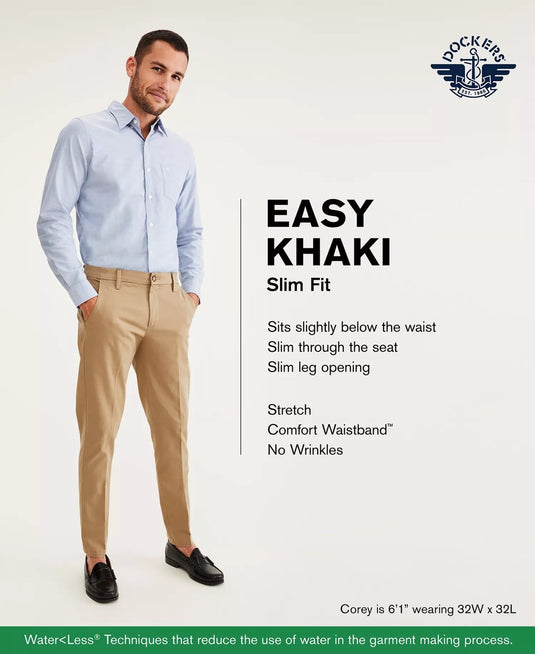 Translation missing: en.Dockers Men's Easy Khaki Slim Fit Stretch Pants Comfort Waist Timber Wolf-34x29