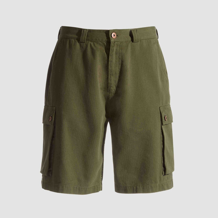 Translation missing: en.Sun + Stone Mens Ouigi Theodore Cargo Shorts in Ivy Green-Size 34