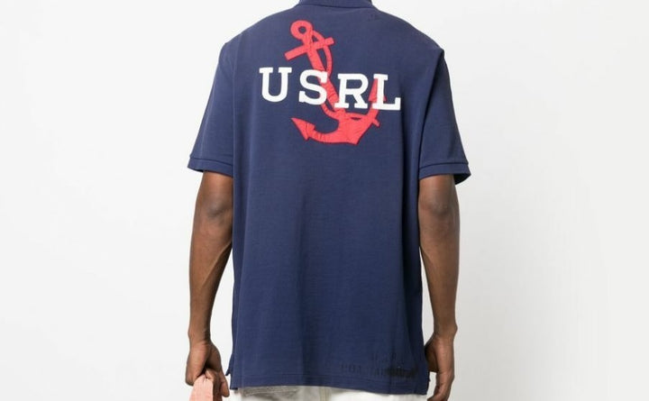 Translation missing: en.Polo Ralph Lauren Mens Big &amp; Tall Cotton Mesh Graphic Polo Shirt Dark Cobalt-4XB