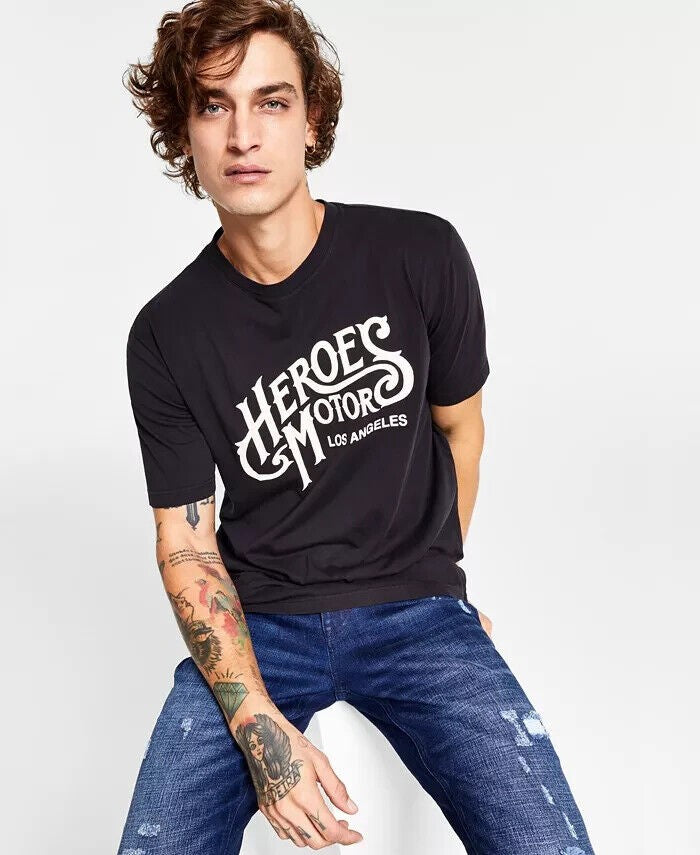 Translation missing: en.Heroes Motors Men's Crew Neck Signature Graphic T-Shirt in Black-Small