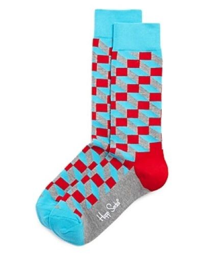 Translation missing: en.Happy Socks 2Pr Filled Optic Socks &amp; I Am Blocked Crew Socks Multi-8-12