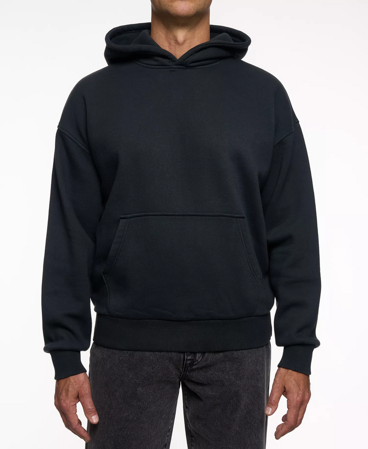 Translation missing: en.Lazer Men's Loose-Fit Pull-On Hoodie Cotton Blend Washed Black-Size Small