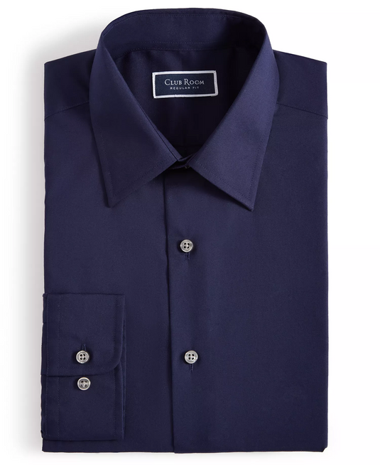Translation missing: en.Club Room Men's Regular-Fit Dress Shirt Cotton Blend Blue Notte XL17-17.5 34/35
