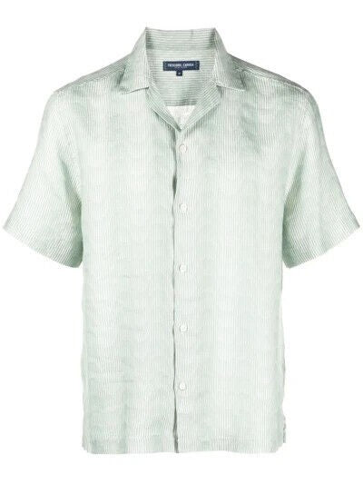 Translation missing: en.Frescobol Carioca  Men's Roberto Copacabana Sombra Print Linen Shirt Green-XL