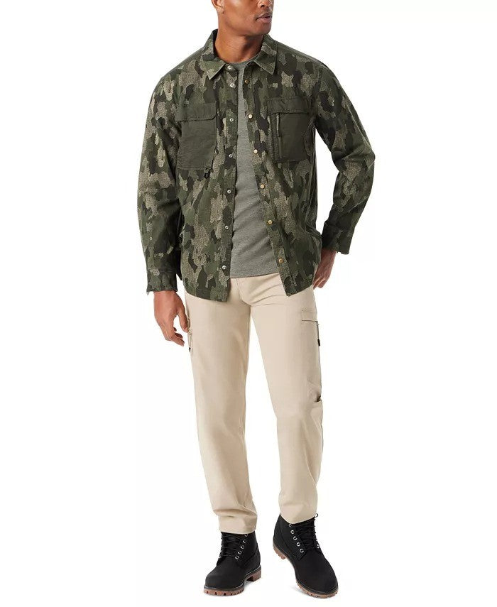 Translation missing: en.Bass Outdoor Shirt Jacket Men's Medium Camo Green Relaxed Fit Worker Stretch