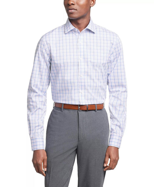 Translation missing: en.Tommy Hilfiger Dress Shirt Blue Multi 15.5 32/33 Mens FlexSlim Fit Stretch Twill