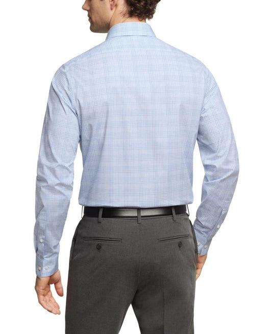 Translation missing: en.Calvin Klein Steel Men's Dress Shirt Stretch Slim Fit Check Navy-14.5 32/33