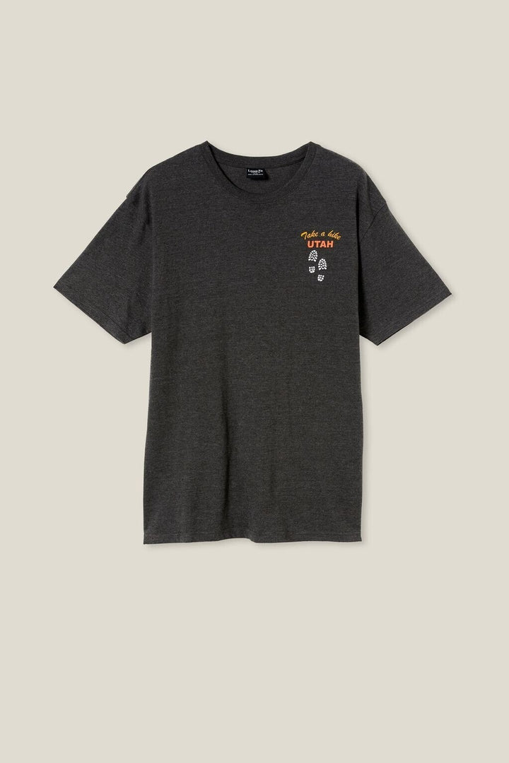 Translation missing: en.Cotton On Men's Loose Fit Souvenir T-shirt - Washed Black 'Take A Hike' - 2XL