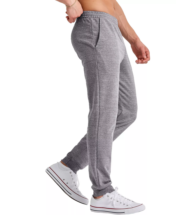 Translation missing: en.Hanes Men's Tri-Blend French Terry Jogger Pants Gray Black Heather-Medium 32-34W
