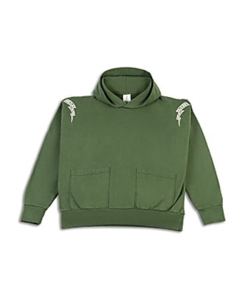 Translation missing: en.The Rad Black Kids Racer Hoodie in Green-Size Medium