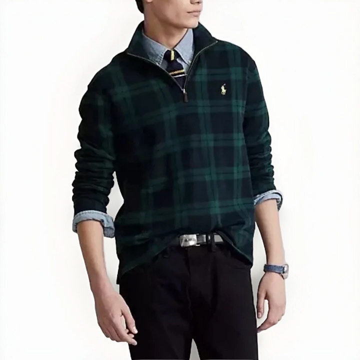Translation missing: en.Polo Ralph Lauren Men's B&amp;T Estate-Rib Quarter-Zip Sweater Blackwatch-3XB