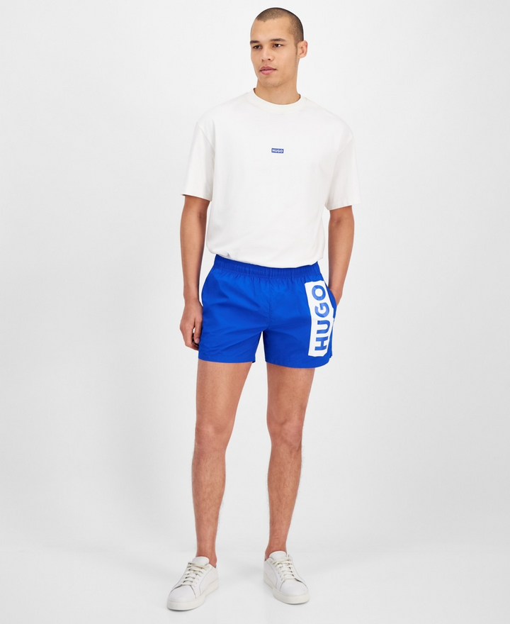 Translation missing: en.Hugo by Hugo Boss Men's Blue Okko Logo Swim Trunks 4" inseam Blue-Size XL