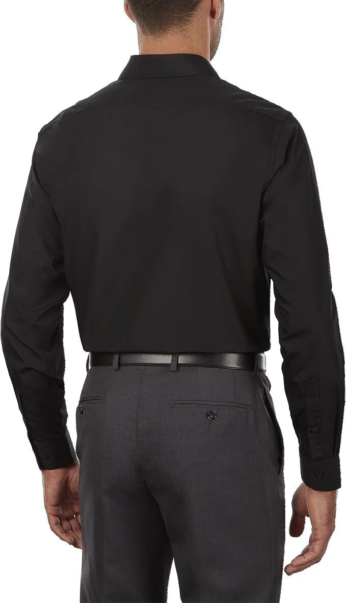 Translation missing: en.Alfani Men's Stretch Modern Solid Shirt Deep Black - Large