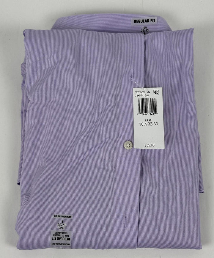 Translation missing: en.Calvin Klein Mens SteelPlus Reg Fit Modern Pin Cord Dress Shirt Lilac-16.5 32/33