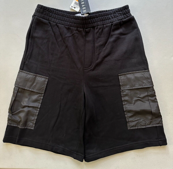 Translation missing: en.Royalty by Maluma Men's Relaxed-Fit Mixed-Media 9-1/2 Utility Shorts Black-2XL