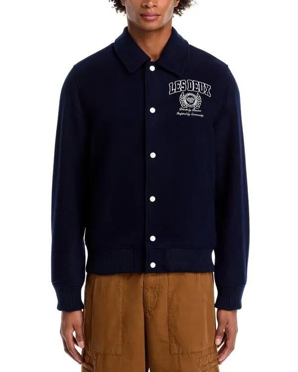 Translation missing: en.Les Deux University Varsity Jacket Dk Navy Ivory Size XL Wool Blend Men Reg Fit