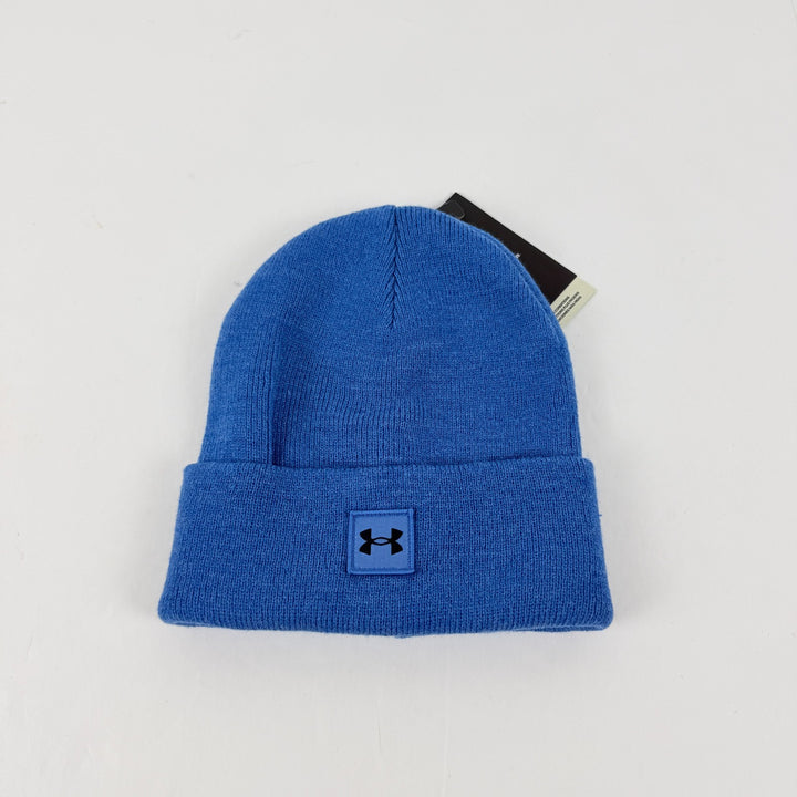Translation missing: en.Under Armour Halftime Cuff Beanie Tech Blue Black, One Size Fits Most Acrylic