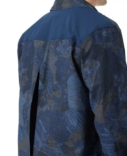 Translation missing: en.Bass Outdoor Utility Shacket Men's Small Navy Rock Camo Ripstop Shirt Jacket