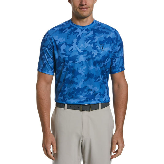 Translation missing: en.Pga Tour Men's Camo Print Performance T-Shirt - Nautical Blue/Asphalt-Medium