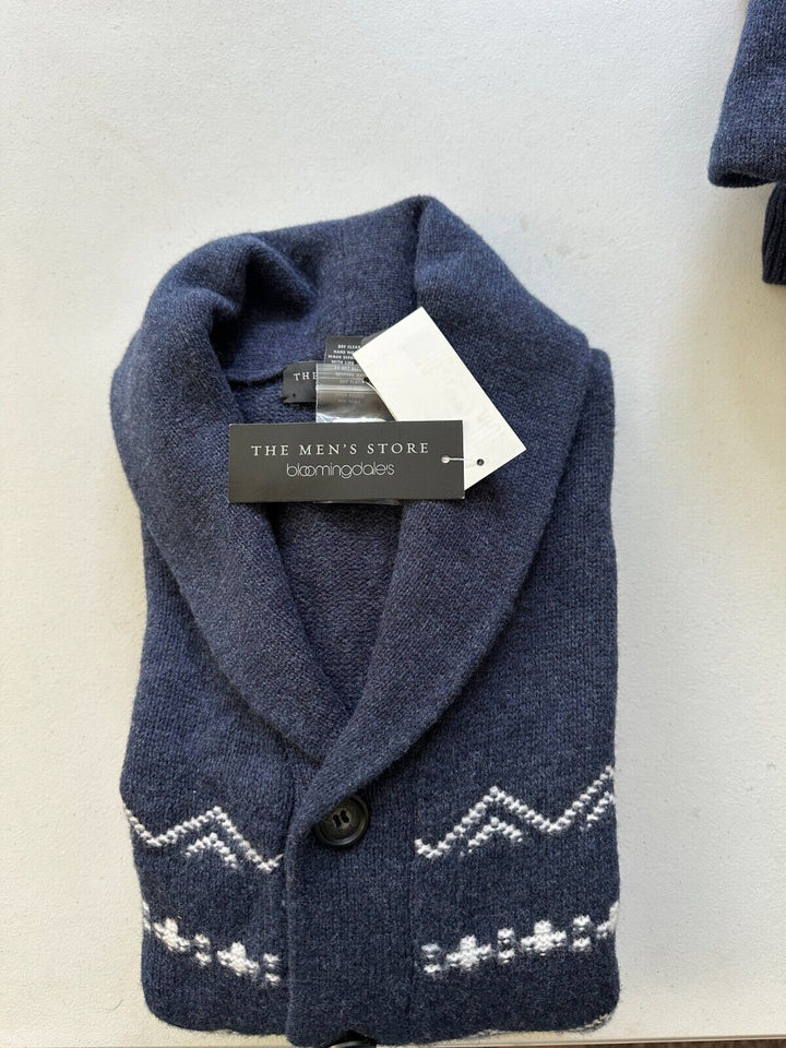 Translation missing: en.Major Department Store Designer Reg Fit Merino Wool Cardigan in Indigo Artic-L